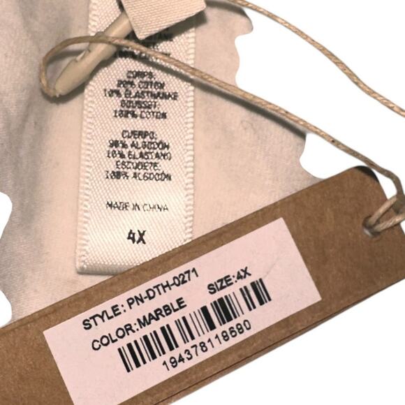 Skims Cotton Jersey Dipped Thong Underwear Panties Marble New with tags Size 4X - Picture 2 of 3